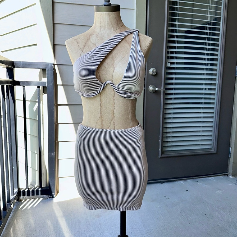 3 piece Taupe Bikini Set